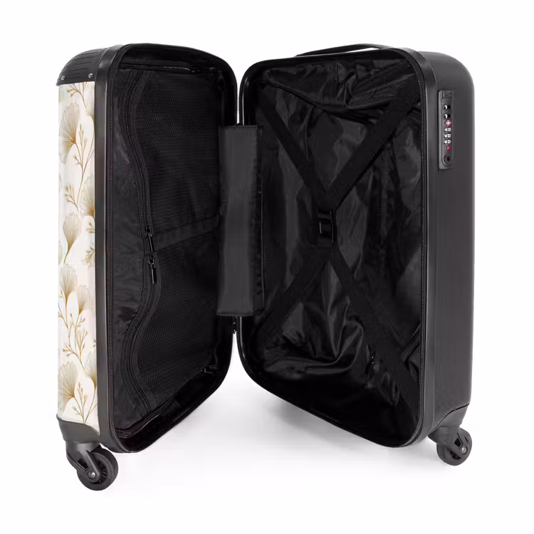 Ginkgo - Takken - Goud NBS - Handbagage koffer - Volwassenen Unisex middel -binnenkant