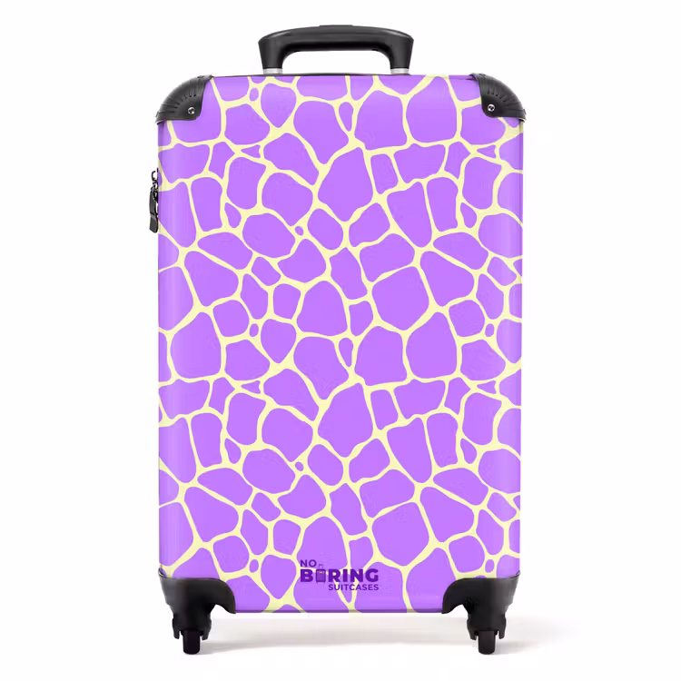 Giraffeprint in lavendel NBS - Handbagage koffer - Volwassenen Unisex middel -productfoto_recht