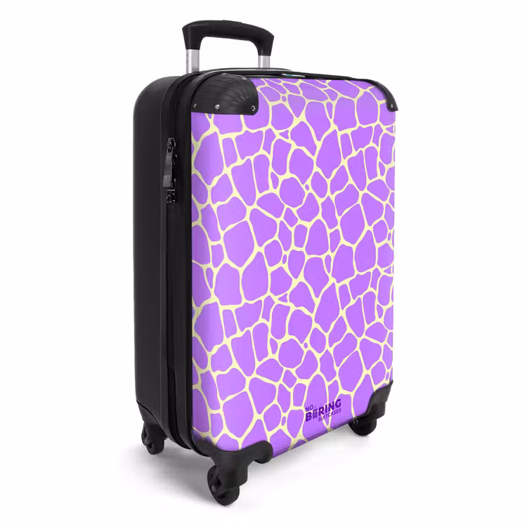 Giraffeprint in lavendel NBS - Handbagage koffer - Volwassenen Unisex middel -productfoto_3d