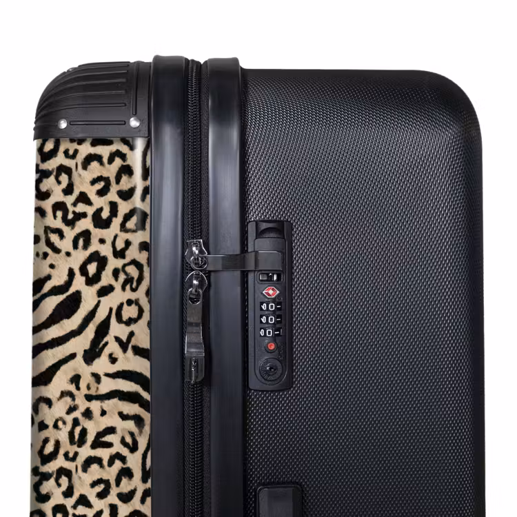 Giraf - Zebra - Motief - Bruin NBS - Handbagage koffer - Volwassenen Unisex middel -binnenkant