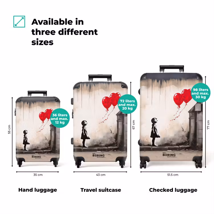 Meisje met ballonnen NBS - Handbagage koffer - Volwassenen Unisex middel zzzzzzVergelijking_3EN