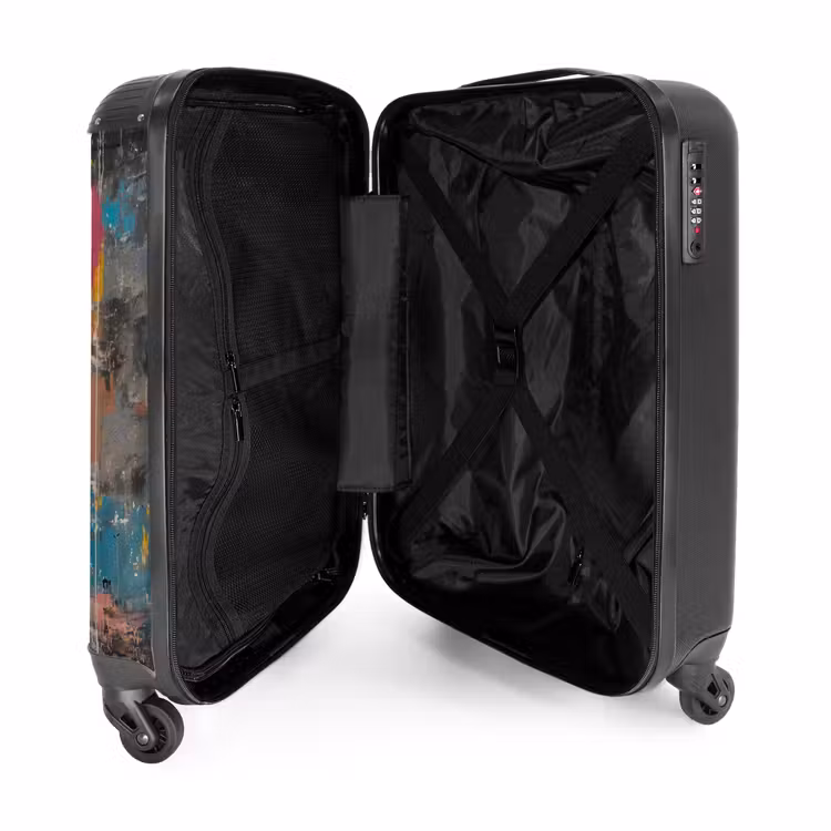 Meisje met hartvormige ballon in graffiti stijl NBS - Handbagage koffer - Unisex middel -binnenkant