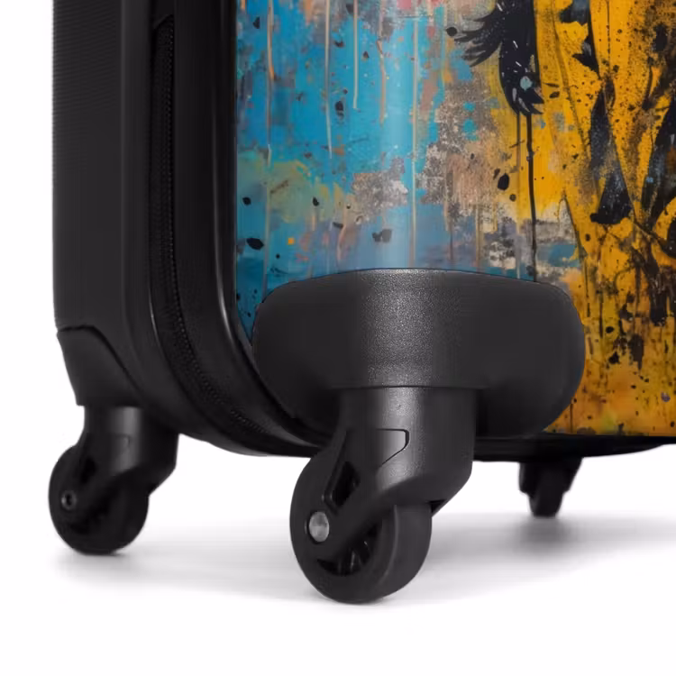Meisje met hartvormige ballon in graffiti stijl NBS - Handbagage koffer - Unisex middel -wiel