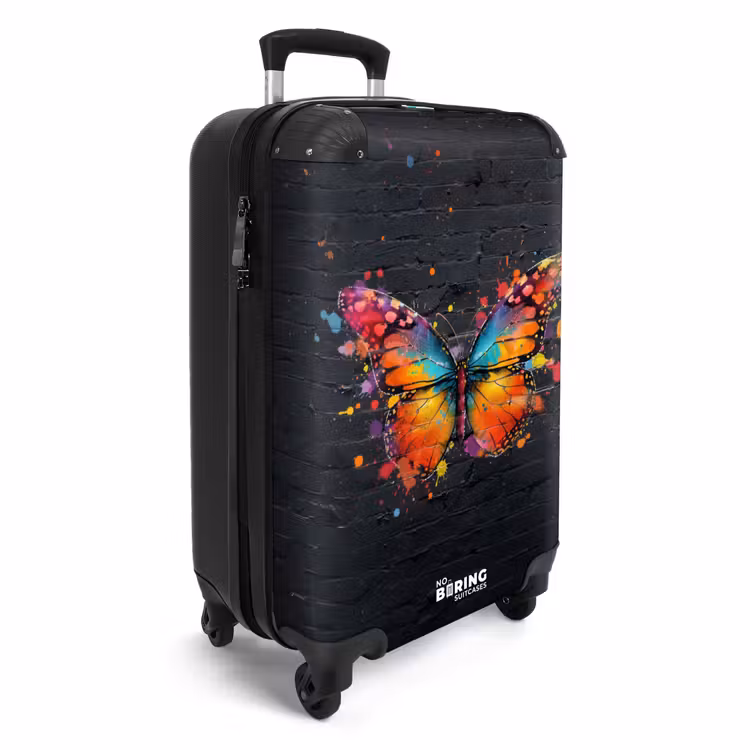 Graffiti vlinder met felle kleuren NBS - Handbagage koffer - Unisex middel -productfoto_3d