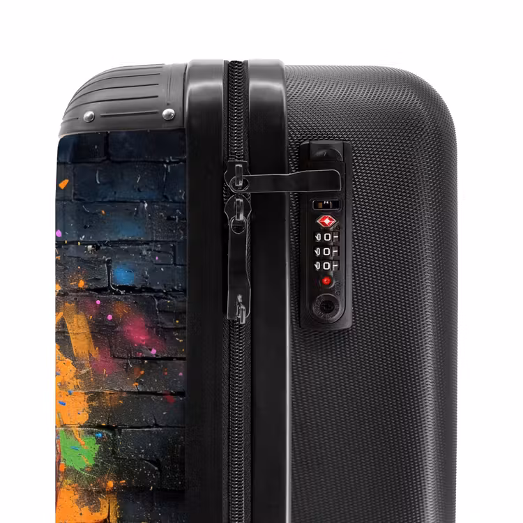 Graffiti voetbal met felle kleuren NBS - Handbagage koffer - Unisex middel -slot