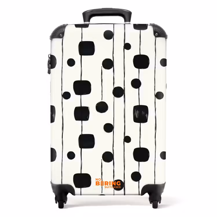 Grafisch - Modern - Zwart NBS - Handbagage koffer - Volwassenen Unisex middel -productfoto_recht