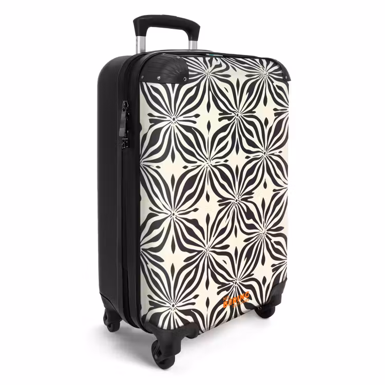 Grafisch - Patroon - Zwart NBS - Handbagage koffer - Volwassenen Unisex middel -productfoto_3d