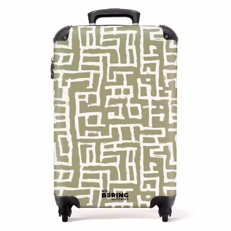 Grafisch - Patroon - Groen NBS - Handbagage koffer - Volwassenen Unisex middel -productfoto_recht