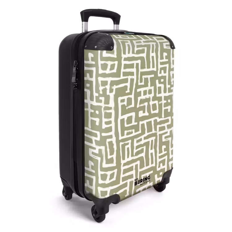 Grafisch - Patroon - Groen NBS - Handbagage koffer - Volwassenen Unisex middel -productfoto_3d