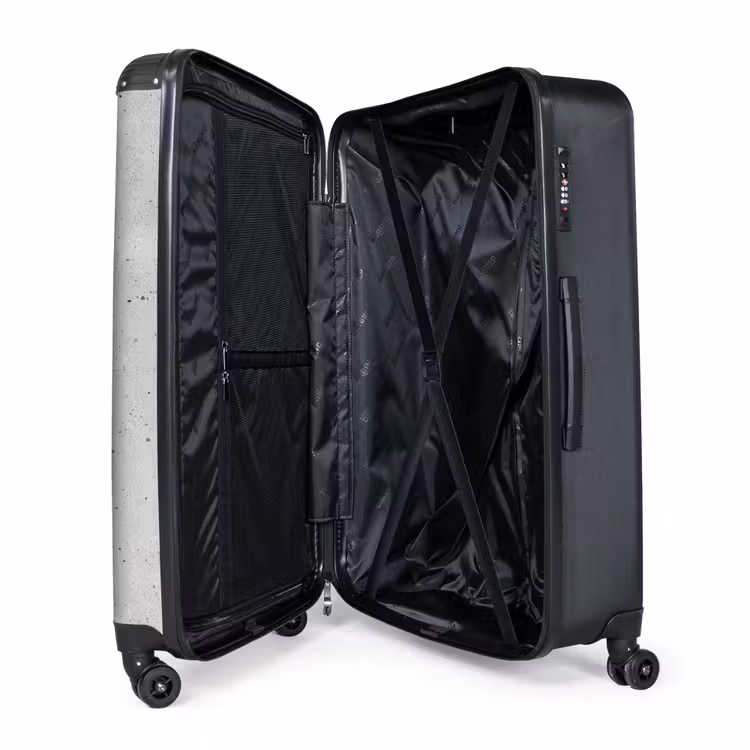 Grijs - Beton - Neutraal NBS - Handbagage koffer - Volwassenen Unisex middel -wiel