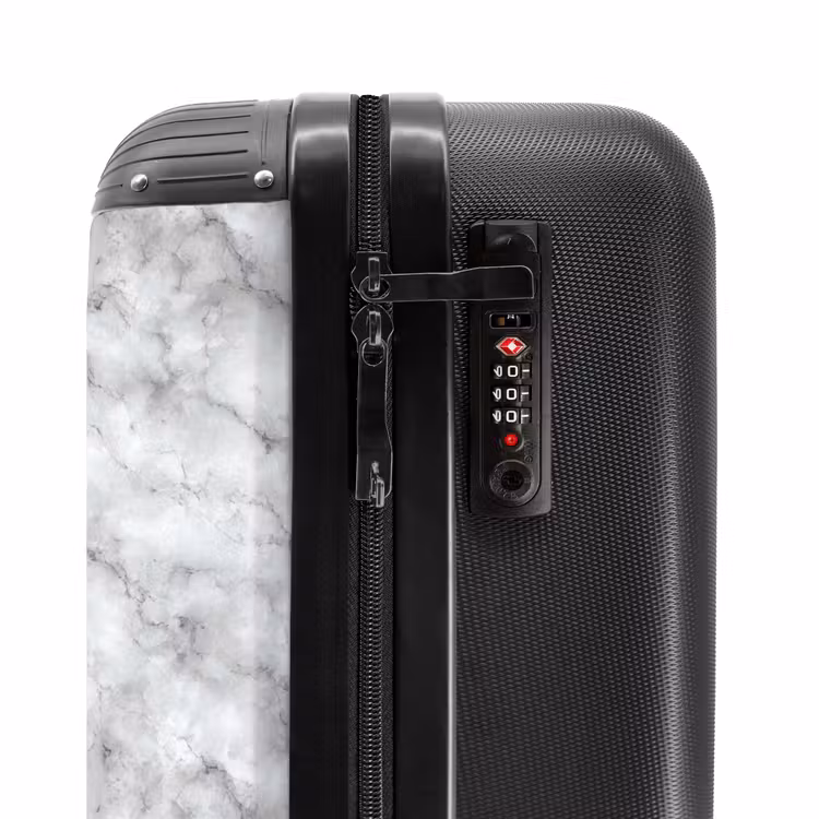Grijs - Marmer - Klassiek - Aders NBS - Handbagage koffer - Volwassenen Unisex middel -slot