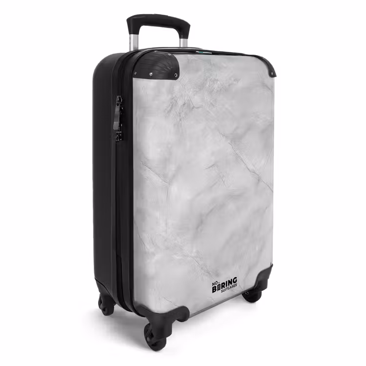 Grijs - Marmer - Mat NBS - Handbagage koffer - Volwassenen Unisex middel -productfoto_3d