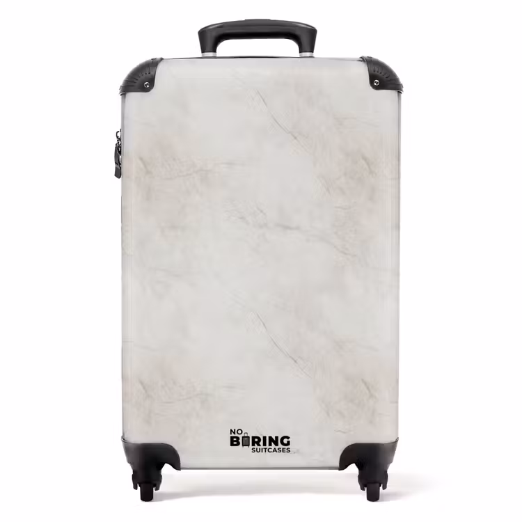 Grijs - Marmer - Aders NBS - Handbagage koffer - Volwassenen Unisex middel -productfoto_recht