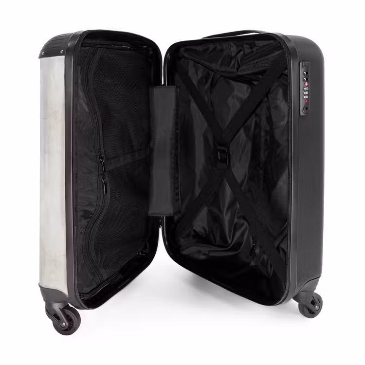 Grijs - Marmer - Aders NBS - Handbagage koffer - Volwassenen Unisex middel -binnenkant