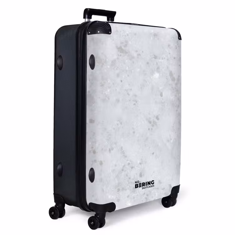 Grijs - Terrazzo-effect - Beton NBS - Handbagage koffer - Volwassenen Unisex middel -productfoto_3d