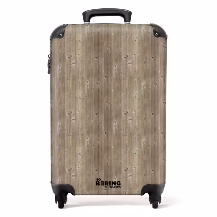 Vergrijsd vurenhout met ruwe textuur NBS - Handbagage koffer - Volwassenen Unisex middel -productfoto_recht