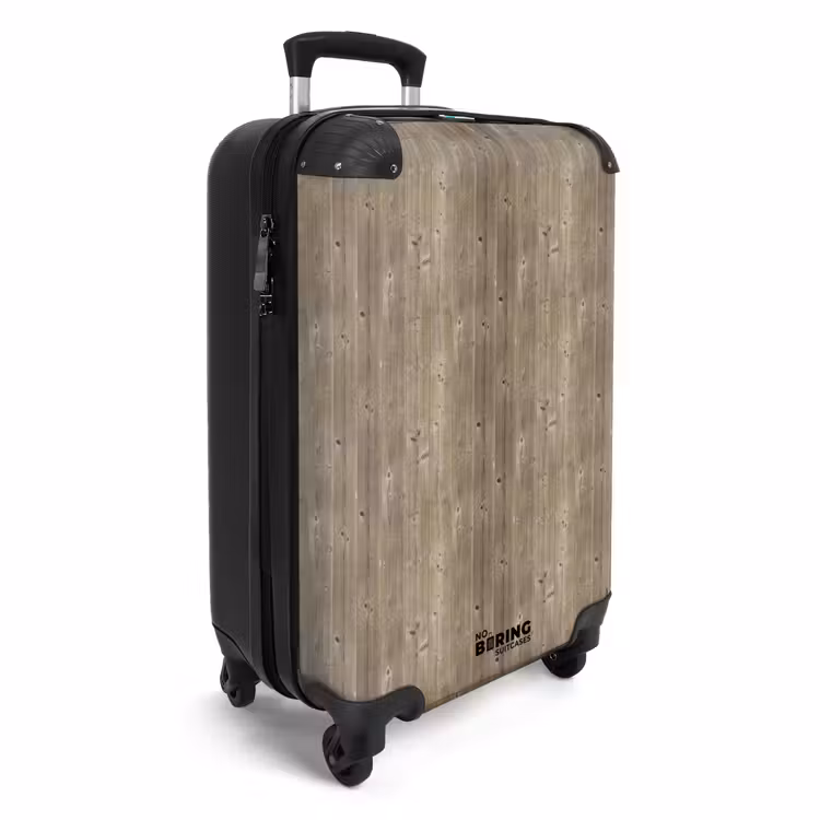 Vergrijsd vurenhout met ruwe textuur NBS - Handbagage koffer - Volwassenen Unisex middel -productfoto_3d