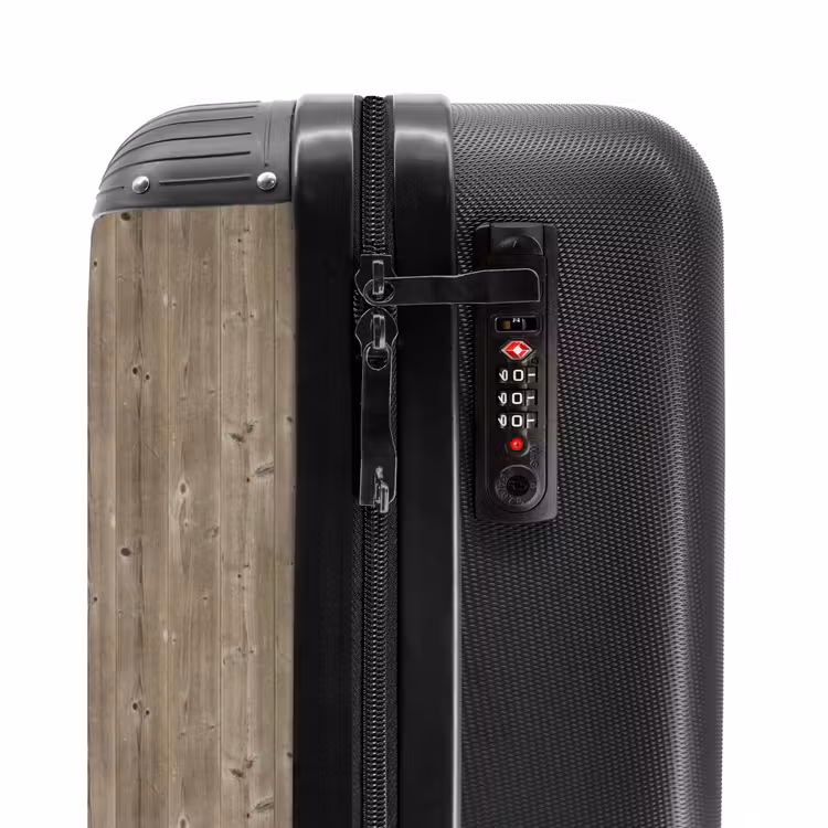 Vergrijsd vurenhout met ruwe textuur NBS - Handbagage koffer - Volwassenen Unisex middel -slot