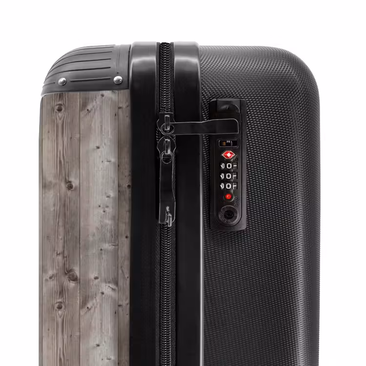 Vergrijsd hout met noesten en verticale lijnen NBS - Handbagage koffer - Volwassenen Unisex middel -slot