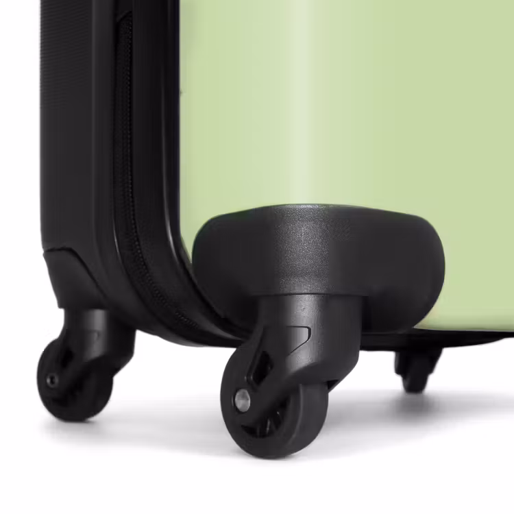 Groene achtergrond met witte vlinder NBS - Handbagage koffer - Unisex middel -wiel