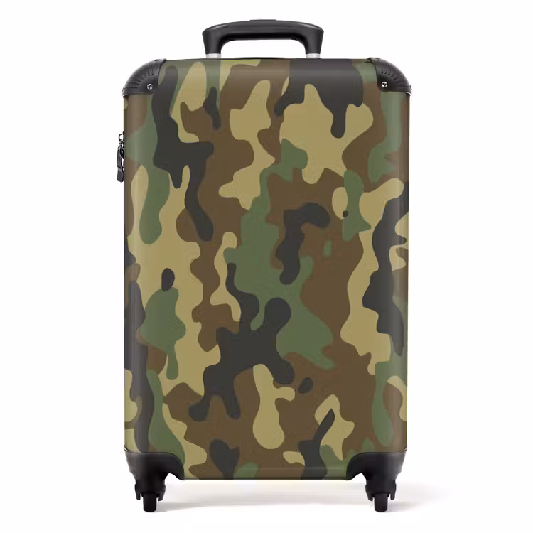 Groene camouflage met zandkleur NBS - Handbagage koffer - Unisex middel -productfoto_recht