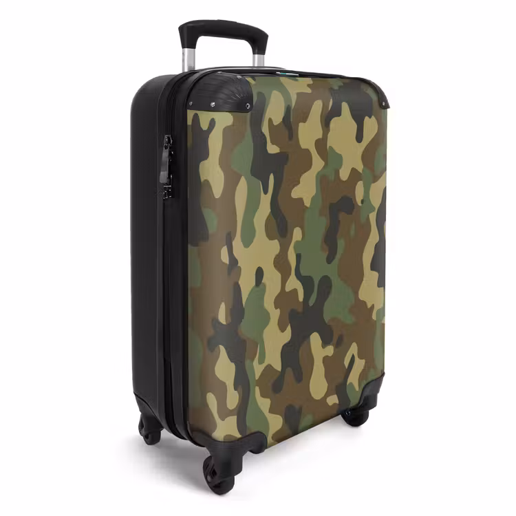 Groene camouflage met zandkleur NBS - Handbagage koffer - Unisex middel -productfoto_3d