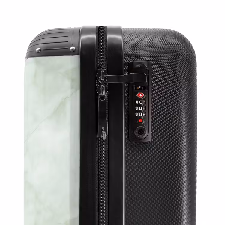Groen - Marmer - Vloeiende aders NBS - Handbagage koffer - Volwassenen Unisex middel -slot