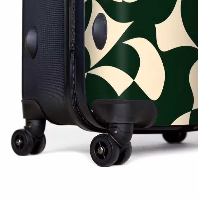 Groen - Organische vlakken - Crème NBS - Handbagage koffer - Volwassenen Unisex middel -achterkant