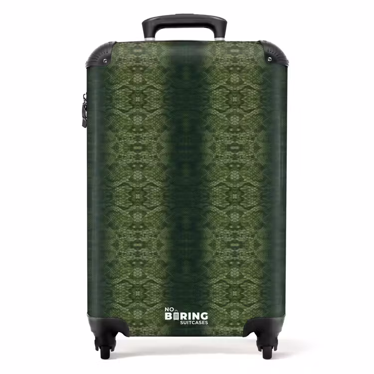 Groen slangenhuid met symmetrische schubstructuur NBS - Handbagage koffer - Volwassenen Unisex middel -productfoto_recht