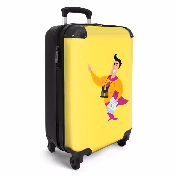 VakantieDiscounter - Tourguide - Cartoon NBS - Handbagage koffer - Volwassenen Unisex middel -productfoto_3d