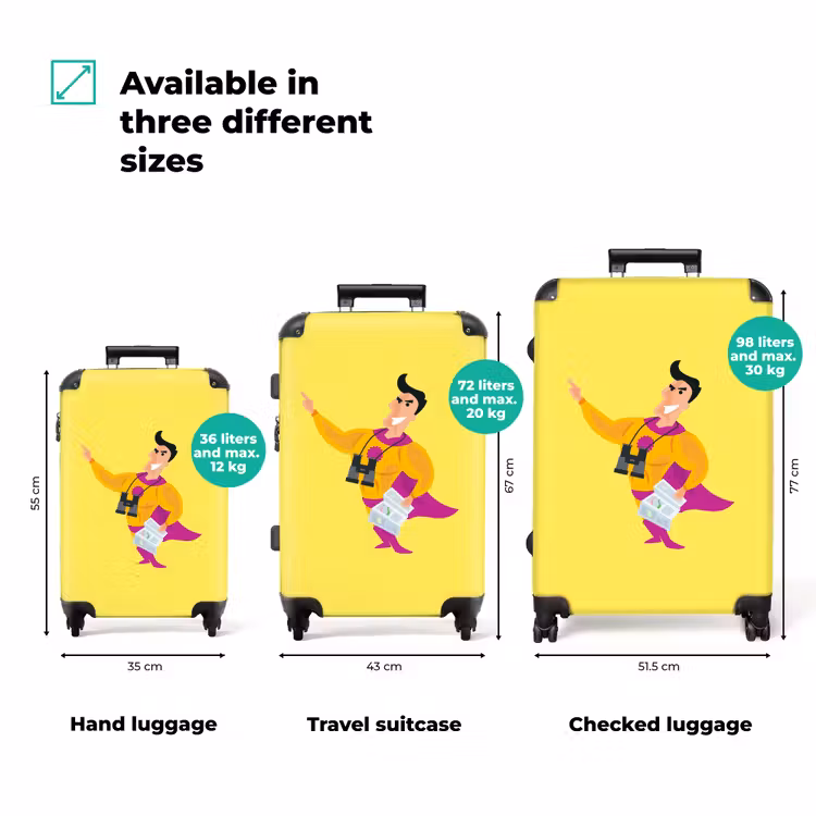 VakantieDiscounter - Tourguide - Cartoon NBS - Handbagage koffer - Volwassenen Unisex middel zzzzzzVergelijking_3EN