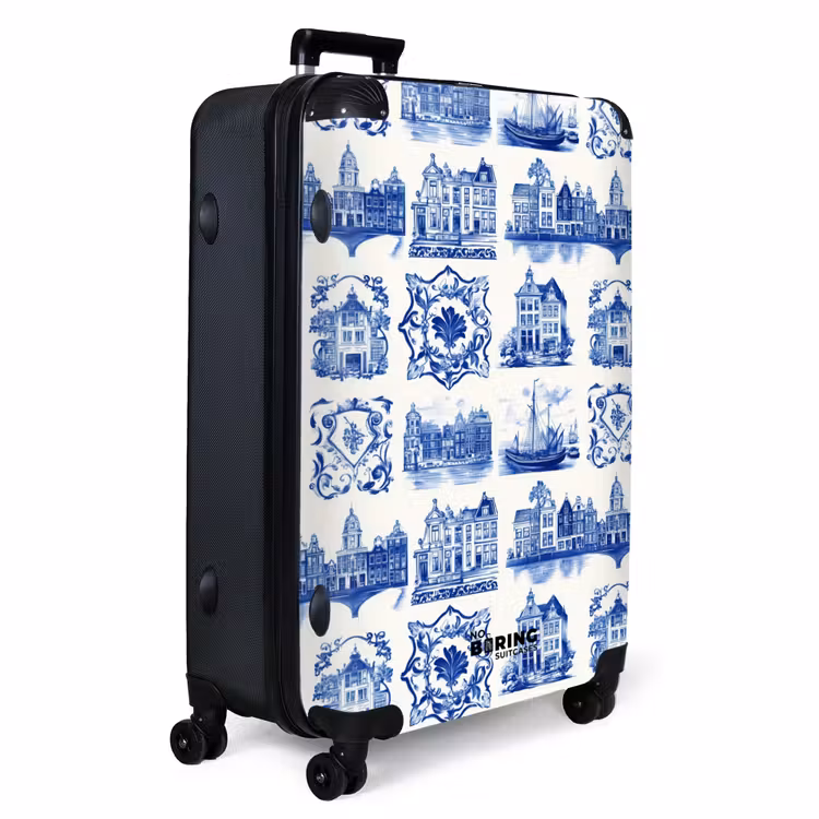 Huizen - Schepen - Blauw NBS - Handbagage koffer - Volwassenen Unisex middel -productfoto_3d