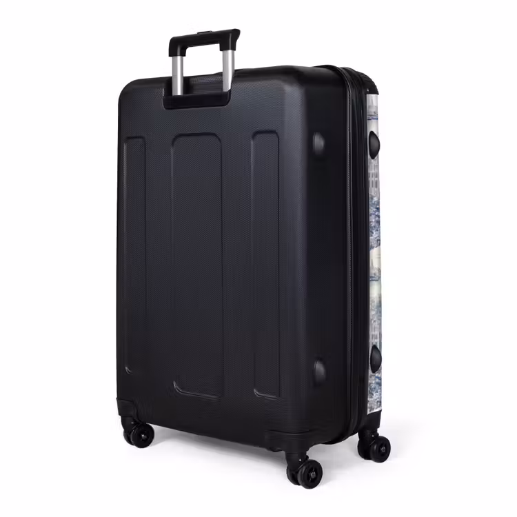 Huizen - Bomen - Water - Vogels - Blauw NBS - Handbagage koffer - Volwassenen Unisex middel -slot