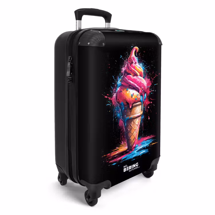 Ijshoorntje met Blauwe en Roze Verf NBS - Handbagage koffer - Unisex middel -productfoto_3d