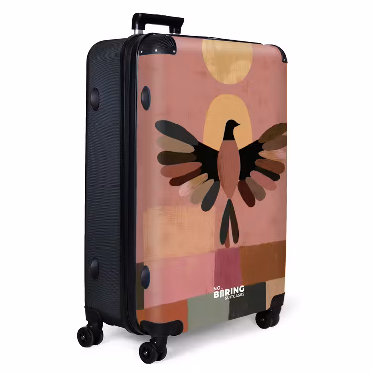 Illustratie - Vogel - Vlakken - Kleurrijk NBS - Handbagage koffer - Volwassenen Unisex middel -productfoto_3d