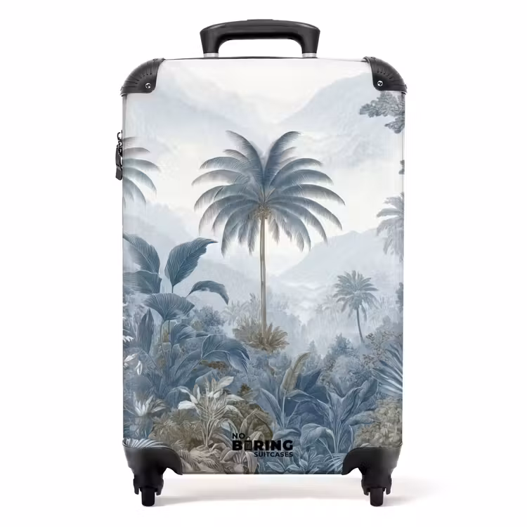 Jungle - Landschap - Blauw NBS - Handbagage koffer - Volwassenen Unisex middel -productfoto_recht