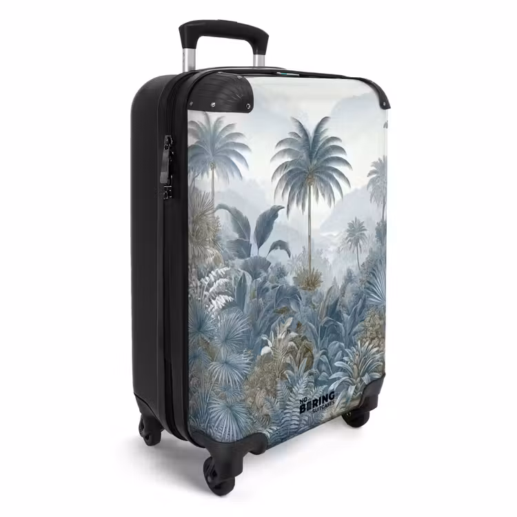 Jungle - Modern - Blauw - Groen NBS - Handbagage koffer - Volwassenen Unisex middel -productfoto_3d