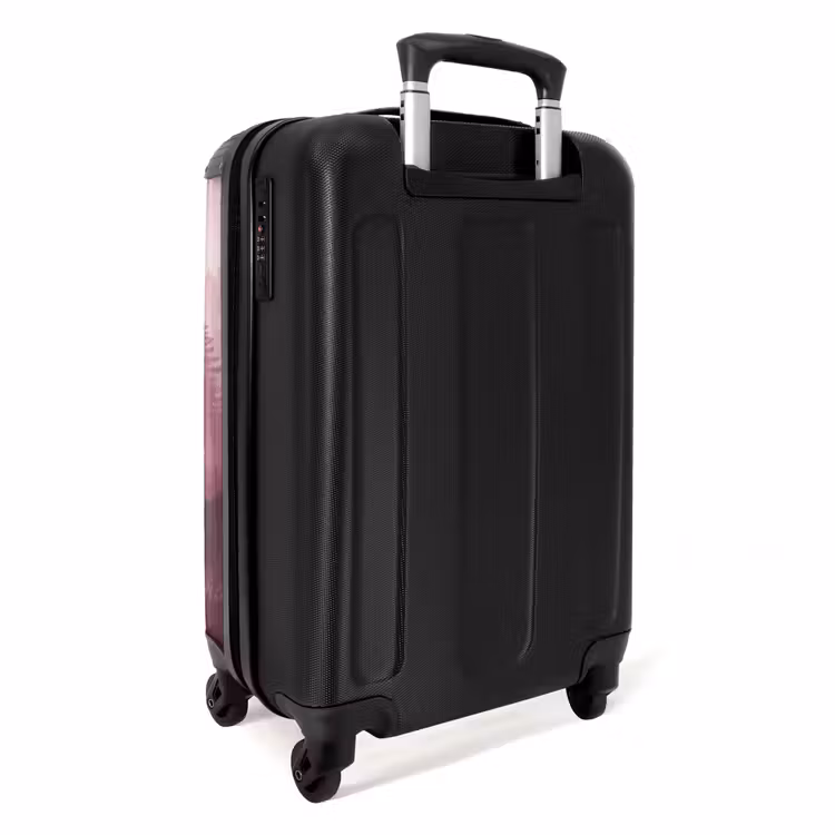 Landschap - Mistig - Roze NBS - Handbagage koffer - Volwassenen Unisex middel -achterkant