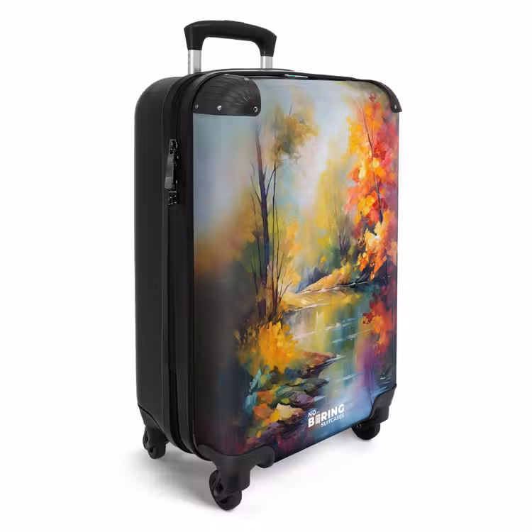 Landschap - Olieverf - Rivier - Kleurrijk NBS - Handbagage koffer - Unisex middel -productfoto_3d