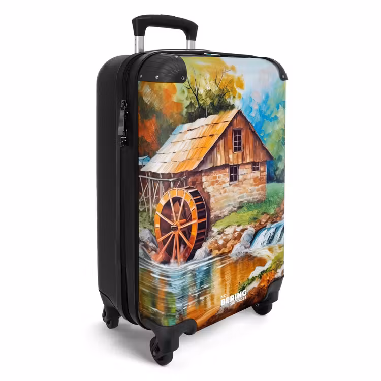 Landschap - Schilderij - Huis - Kunst - Herfst NBS - Handbagage koffer - Unisex middel -productfoto_3d