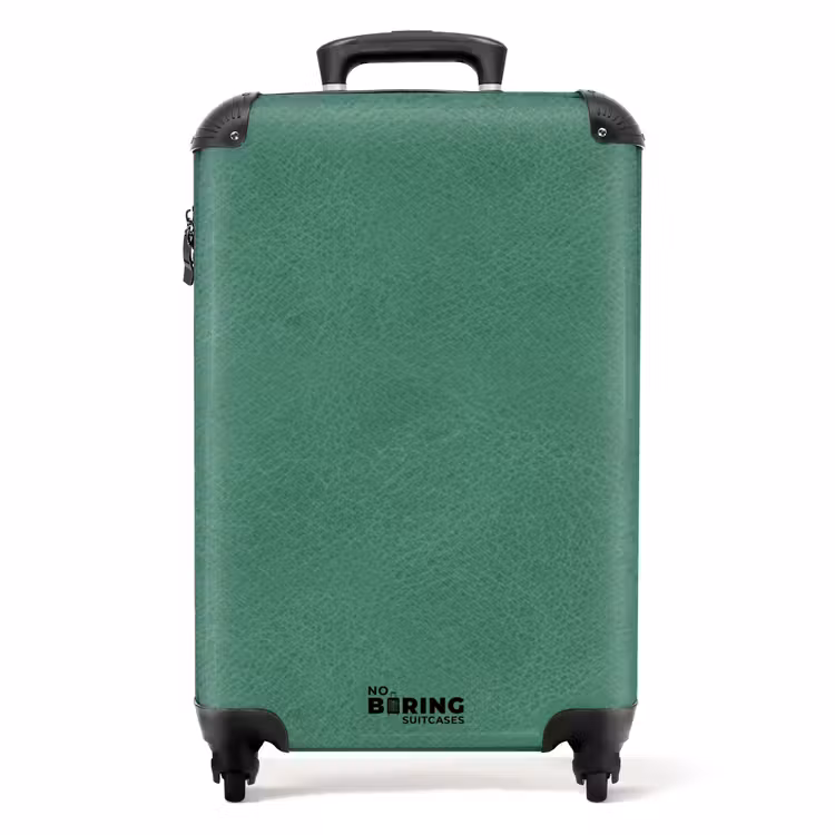 Lederen look blauw groen NBS - Handbagage koffer - Volwassenen Unisex middel -productfoto_recht