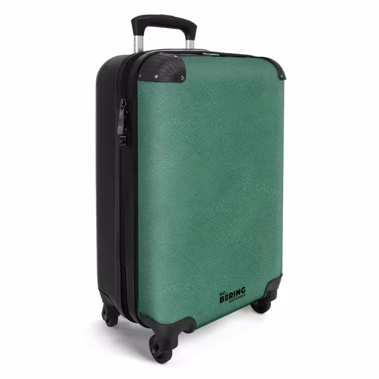 Lederen look blauw groen NBS - Handbagage koffer - Volwassenen Unisex middel -productfoto_3d