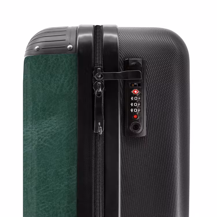Lederen look midden groen NBS - Handbagage koffer - Volwassenen Unisex middel -slot