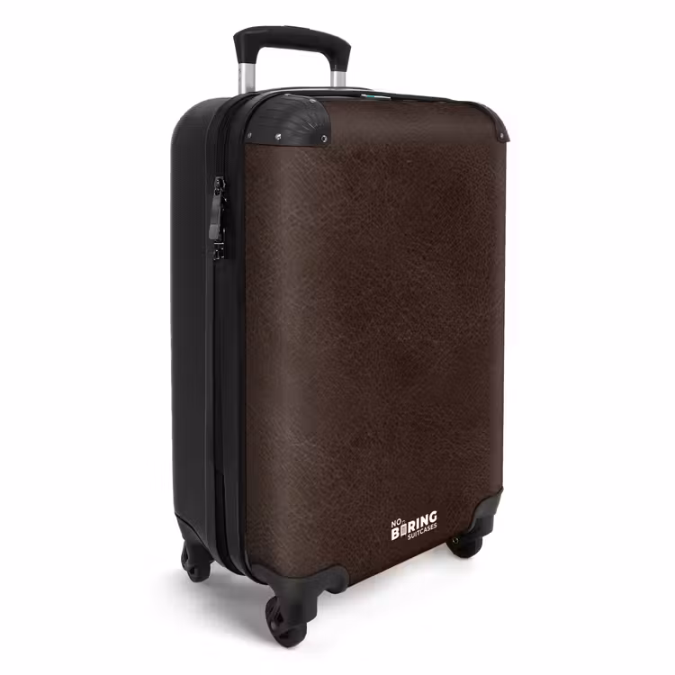 Lederen look chocolade bruin NBS - Handbagage koffer - Volwassenen Unisex middel -productfoto_3d