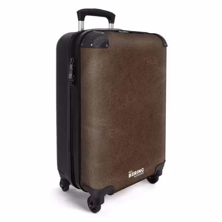 Lederen look donker bruin NBS - Handbagage koffer - Volwassenen Unisex middel -productfoto_3d