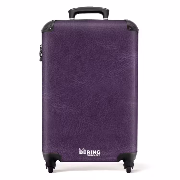 Lederen look aubergine paars NBS - Handbagage koffer - Volwassenen Unisex middel -productfoto_recht
