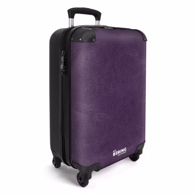 Lederen look aubergine paars NBS - Handbagage koffer - Volwassenen Unisex middel -productfoto_3d