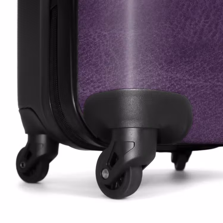 Lederen look aubergine paars NBS - Handbagage koffer - Volwassenen Unisex middel -wiel