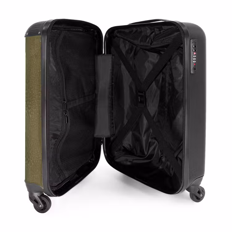 Lederen look forest groen NBS - Handbagage koffer - Volwassenen Unisex middel -binnenkant