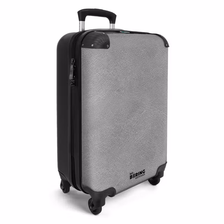 Lederen look grijs NBS - Handbagage koffer - Volwassenen Unisex middel -productfoto_3d